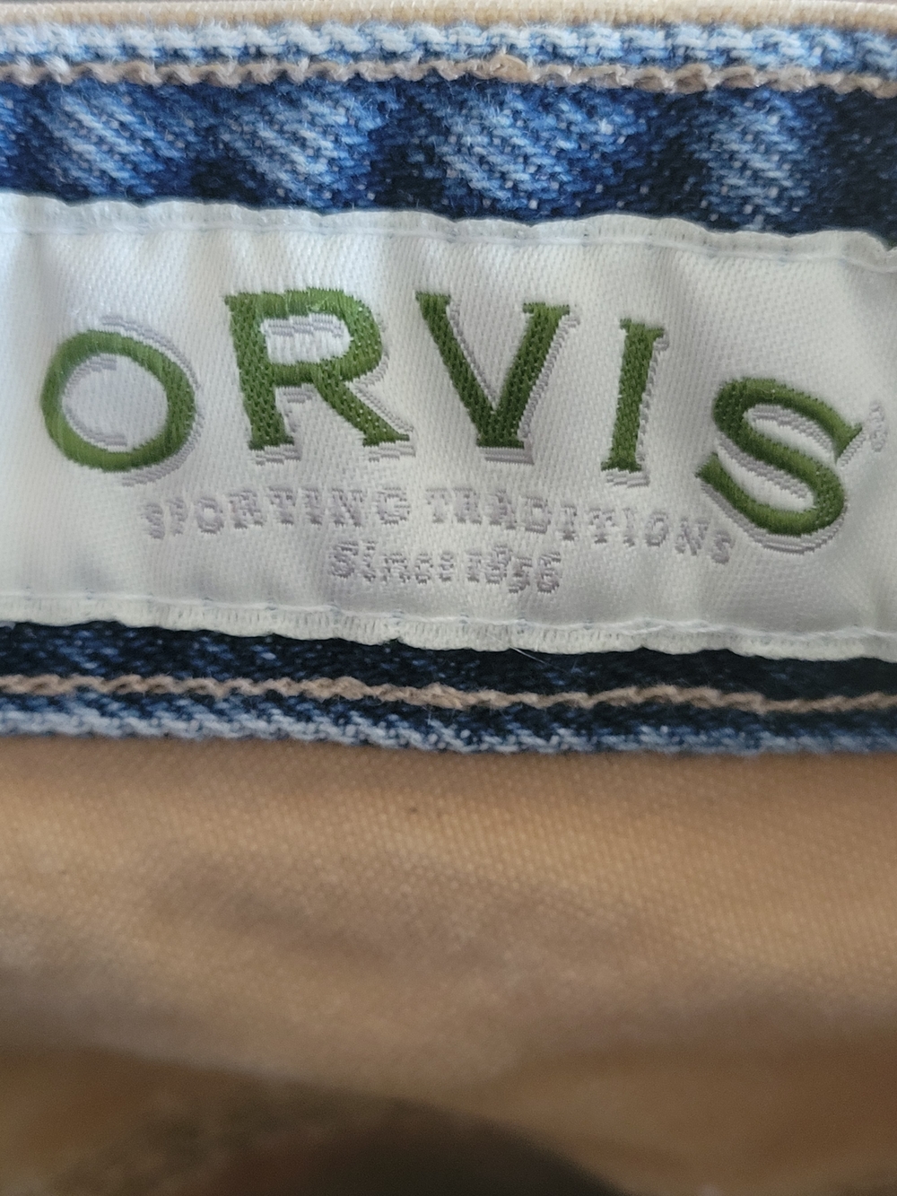 Orvis Beige Tan Chino Khaki Straight Leg Utility Pants, Size 34x32 / 34HX - Picture 3 of 11